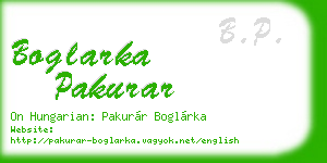 boglarka pakurar business card